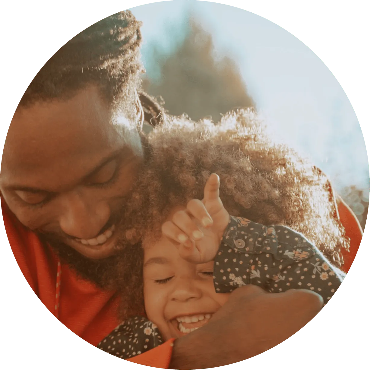 A man is playing with a child